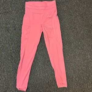 stradivarius Coral Pink High-Waist Girls Leggings
